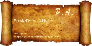 Puskás Albin névjegykártya
