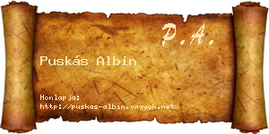 Puskás Albin névjegykártya