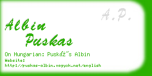 albin puskas business card